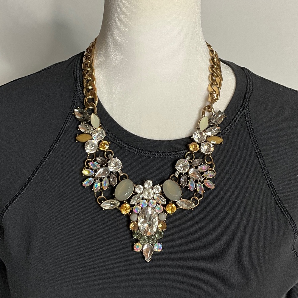 Glamorous Crystal and Gold Necklace
